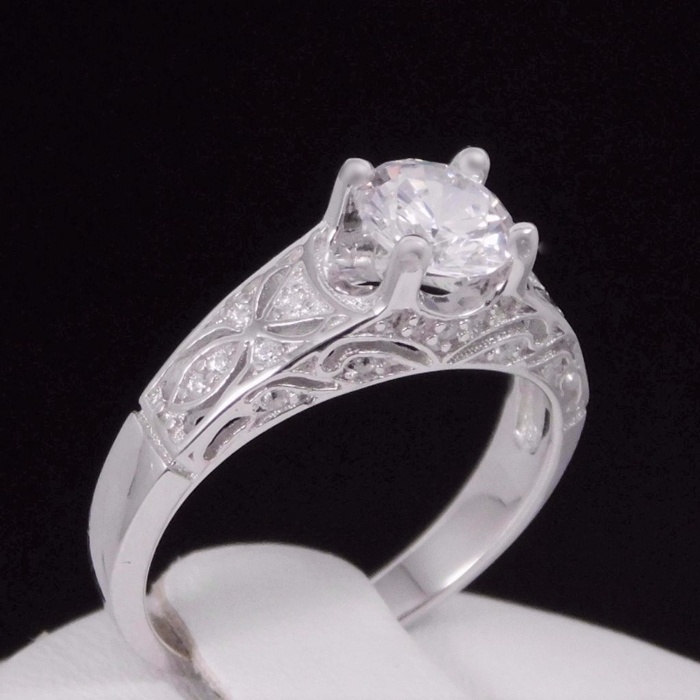 Retro Inspired 1950's Round Cut Zircon Ring